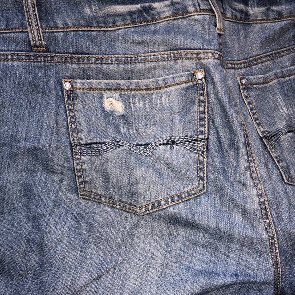 ZCavaricci Jeans Women 14 Blue Distressed Rhinestone Embroidered Relaxed 90s 80s - Picture 12 of 12